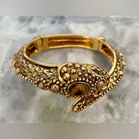 Roberto Cavalli Leopard Print Pochette Clutch Bag With Snake Bracelet - Picture 5 of 7